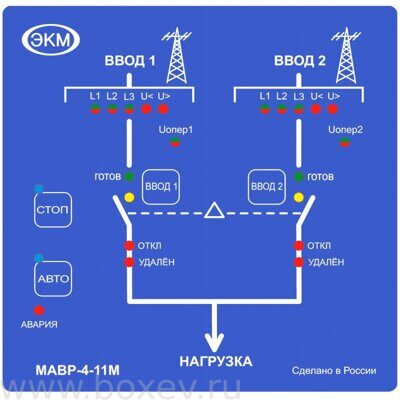 МАВР-4-11М УХЛ4 Модуль АВР. 2 входа / 1 выход. 10А (AC 250V). Удаленное упр-е