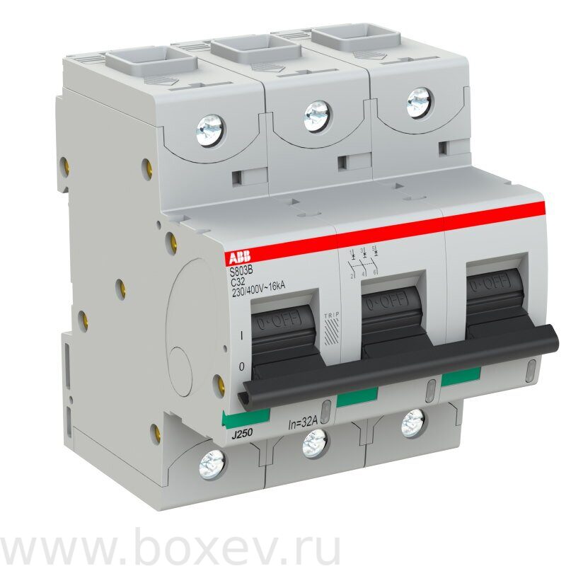 S803B C32 Автом. выкл-ль ABB. 3P, In=32A, хар-ка C, Ics=10 kA. Модульный, 4.5М