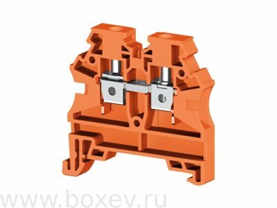 AVK2,5 RD(RP) Клемма 2P, 2.5 мм2, винтовая. Цвет  оранжевый. 304207RP
