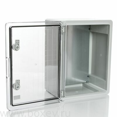 PP3014 Шкаф пластиковый, c прозр. дверью, с МП. ШВГ: 300x400x170 мм. IP65, IK10.