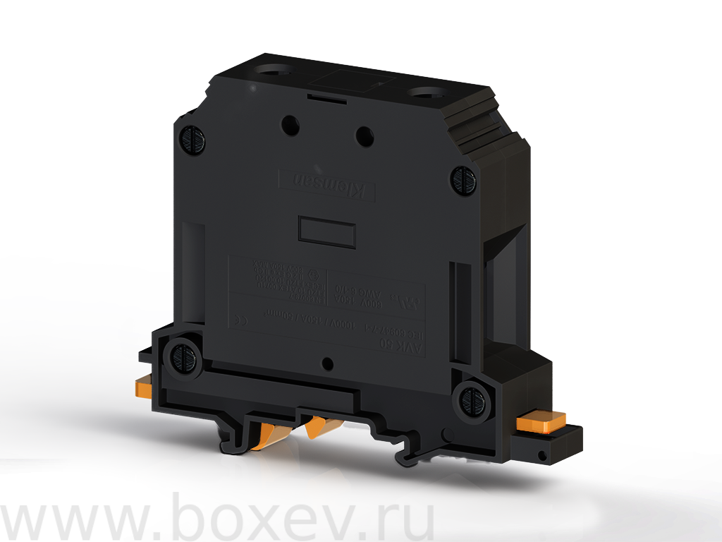 Клеммник на DIN-рейку 50мм2, (черный); AVK50