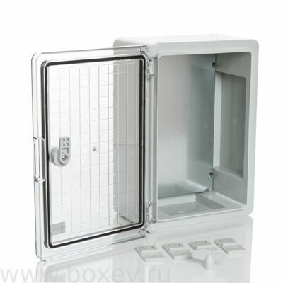 PP3012 Шкаф пластиковый, c прозр. дверью, с МП. ШВГ: 250x350x150 мм. IP65, IK10.