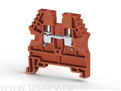 AVK2,5 RD(RP) Клемма 2P, 2.5 мм2, винтовая. Цвет  красный 304204RP
